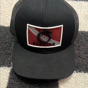 Black Florida Trucker Cap with Red and White Patch